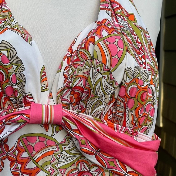 Opera One-Piece Paisley/Floral Print Halter Swimsuit - Size 8 - C-Cup - Picture 7 of 11